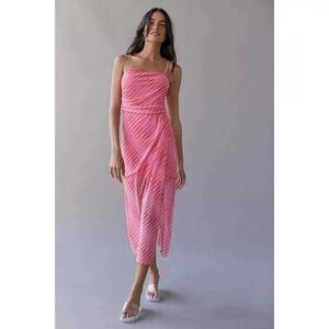 Urban Outfitters Pink Dot Wild Side Mesh Slip Dress  Size Small